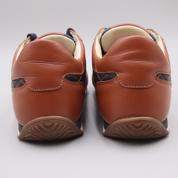 Amedeo Testoni x Totem Sz 6.5 Brown Navy Quilted Leather Luxury Driving Sneakers - Picture 6 of 10